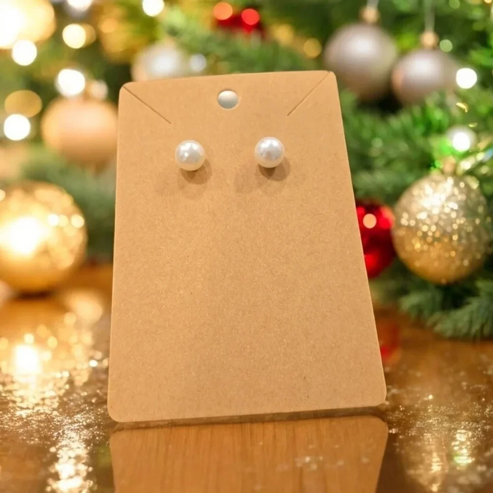 Gold Plated Faux Pearl Stud Earrings